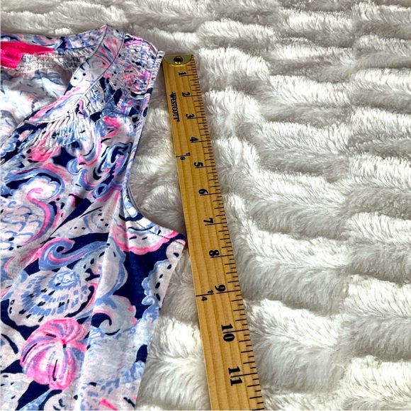 Lilly Pulitzer Essie Seashell Sleeveless Top Size XXS Blue/Pink Beachy Buttons - Picture 11 of 11